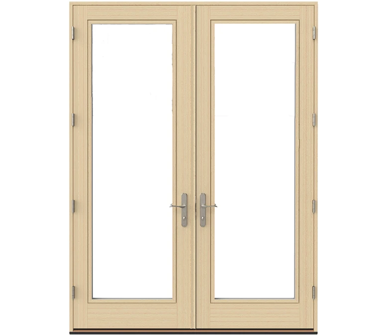 Terre Haute Pella Lifestyle Series Wood Double Hinged Patio Doors